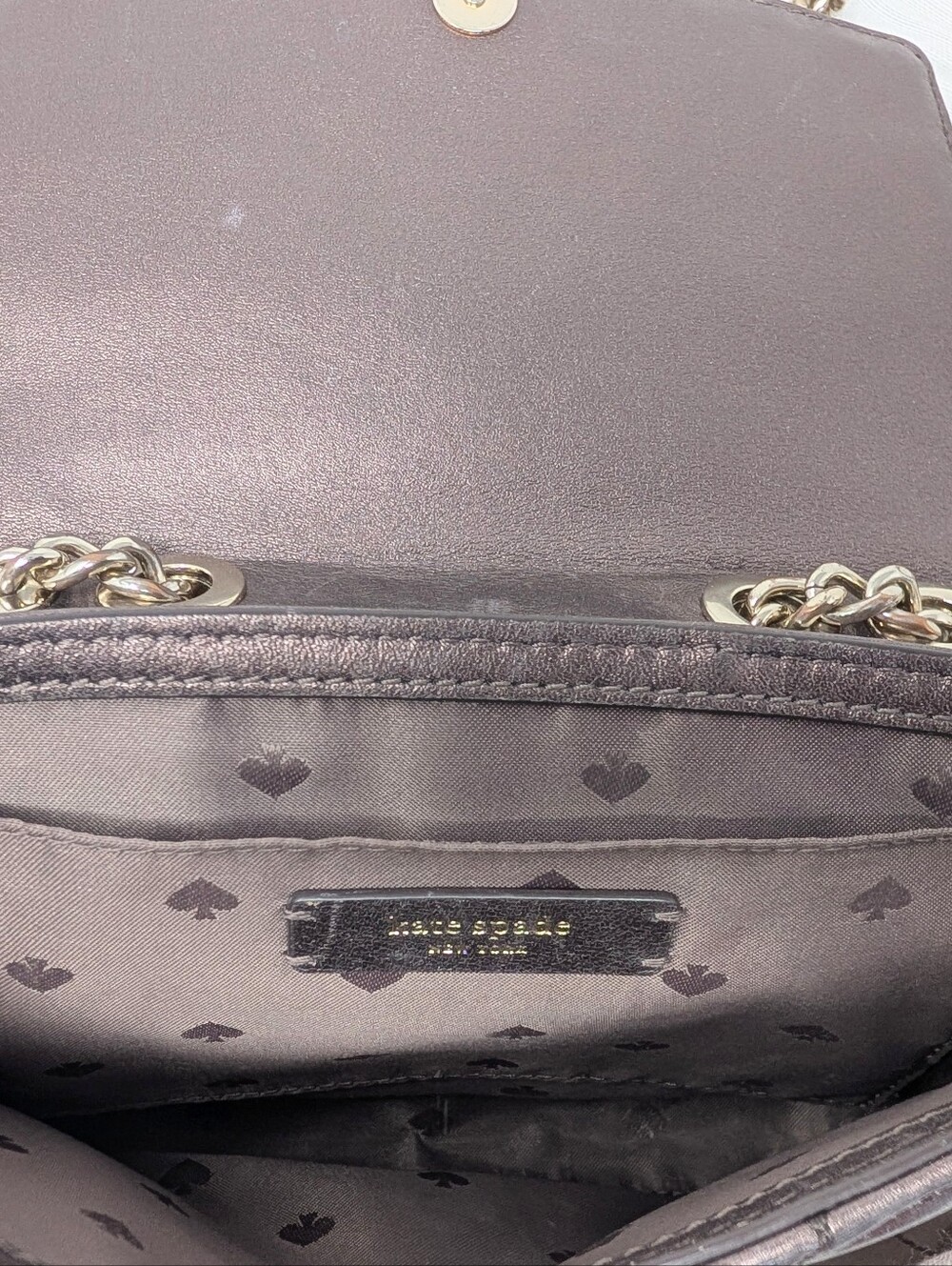 Kate Spade Emelyn Quilted Metallic Purple Crossbody Bag - Picture 6 of 8